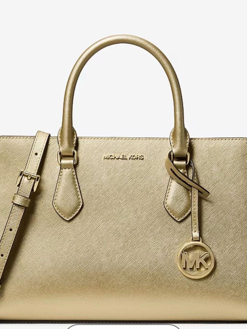 Michael Kors Metallic Gold Saffiano Satchel